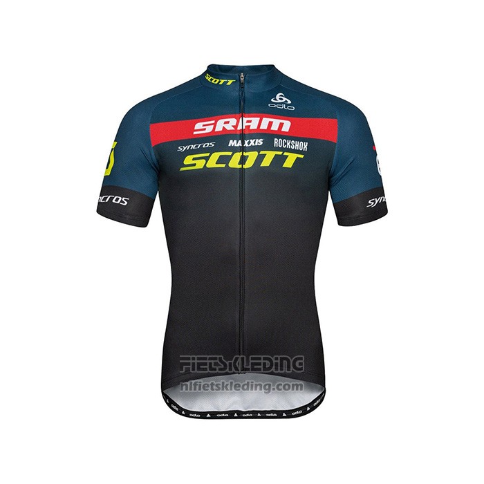 2022 Fietskleding Scott Sram Zwart Blauw Korte Mouwen en Koersbroek